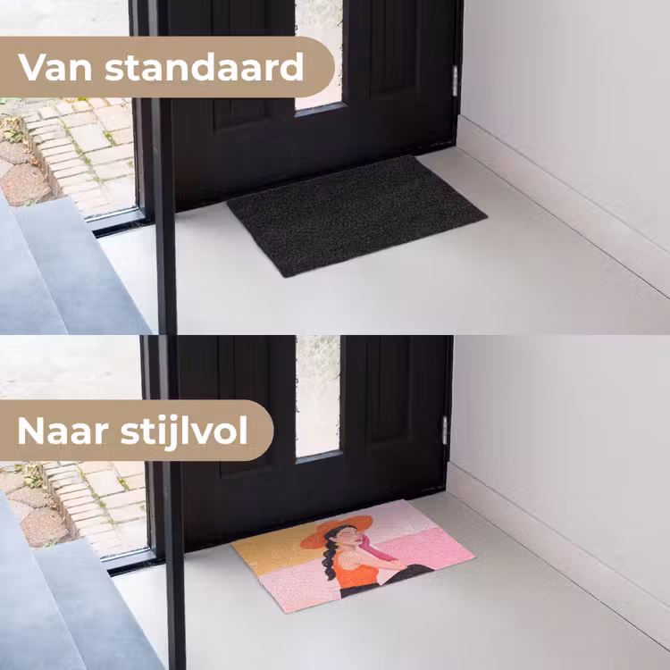 Deurmat - Vrouw - Hoed - Mode - Modern - Oranje — 3