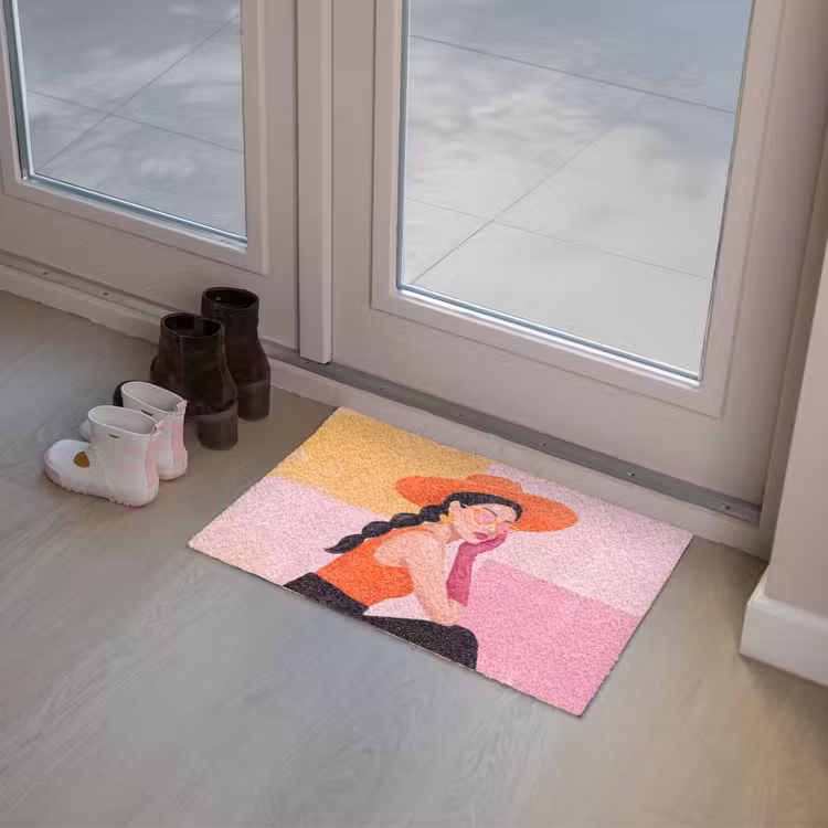 Deurmat - Vrouw - Hoed - Mode - Modern - Oranje — 8