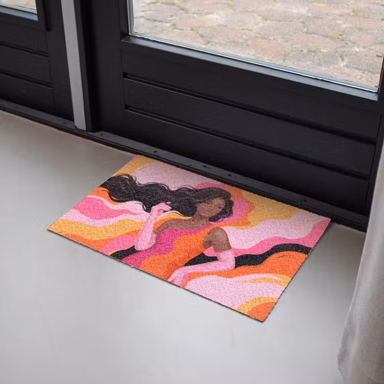 Deurmat - Vrouw - Portret - Kleurrijk - Modern - Kunst — 2