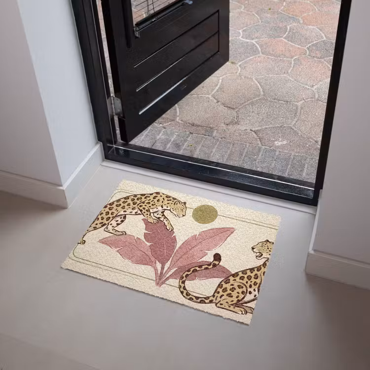 Deurmat - Dieren - Kat - Jungle - Illustratie - Beige — 4