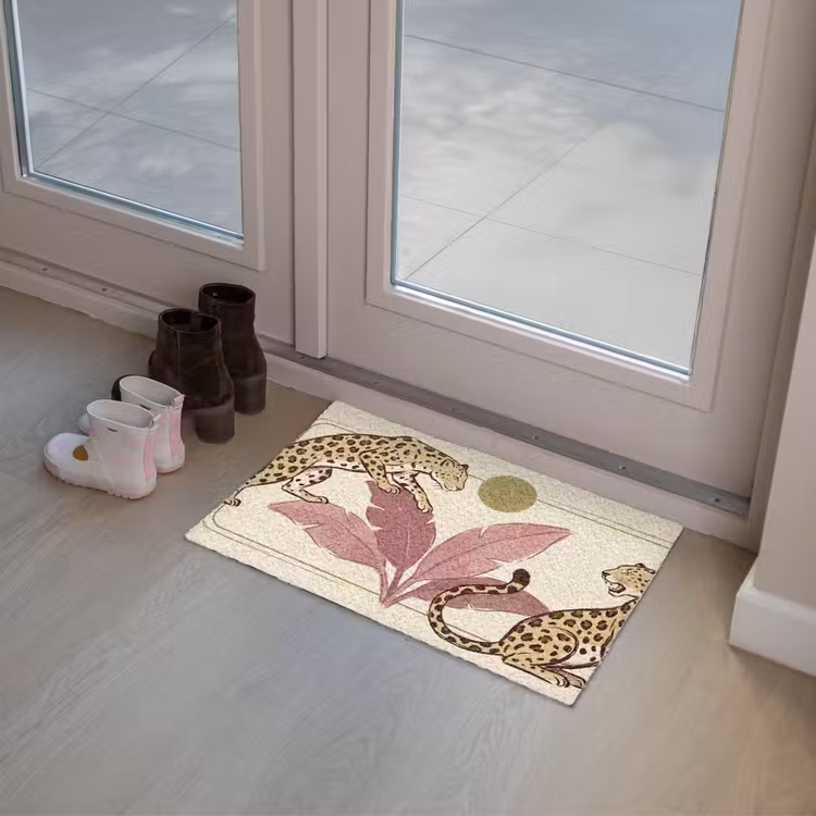 Deurmat - Dieren - Kat - Jungle - Illustratie - Beige — 8