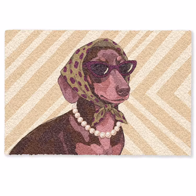 Deurmat - Hond - Zonnebril - Hoofddoek - Dieren - Modern — 1