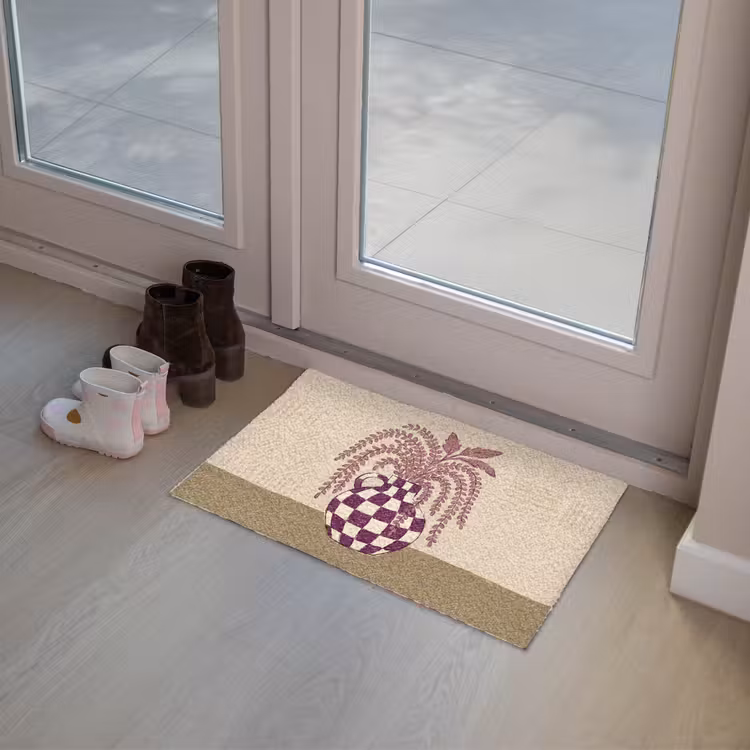 Deurmat - Vaas - Geruit - Planten - Modern - Paars — 8