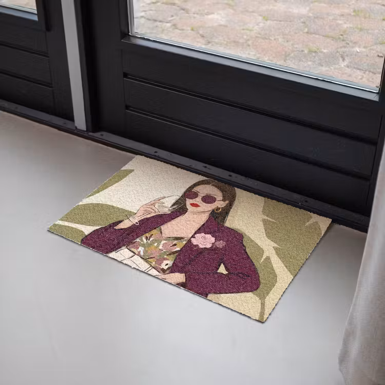 Deurmat - Vrouw - Wijn - Portret - Mode - Modern — 2