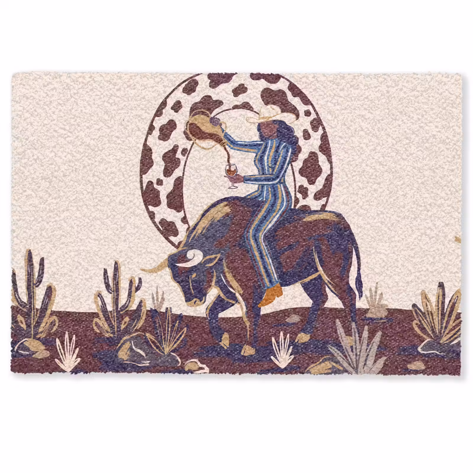 Deurmat - Mensen - Dieren - Cowboy - Abstract - Kleurrijk — 1
