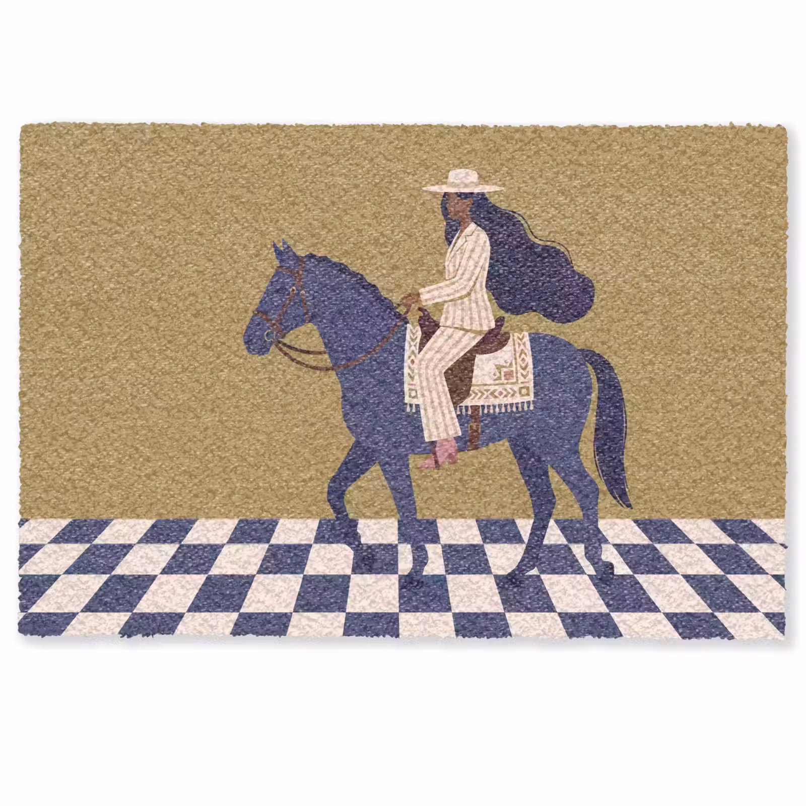 Deurmat - Vrouw - Paard - Rijden - Modern - Abstract — 1