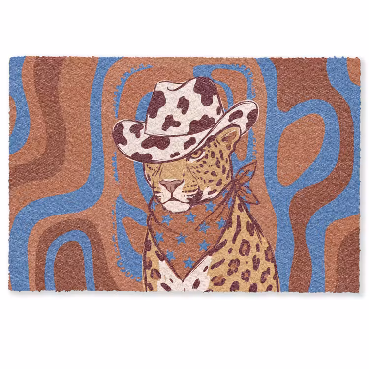 Deurmat - Dieren - Cowboyhoed - Modern - Illustratie - Bruin — 1