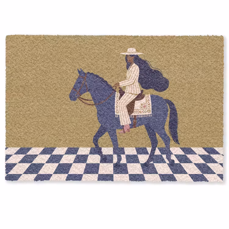 Deurmat - Vrouw - Paard - Rijden - Modern - Abstract — 1