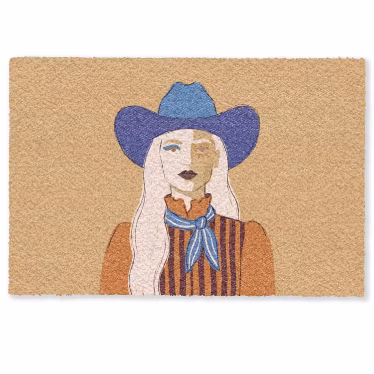 Deurmat - Vrouw - Portret - Abstract - Kleurrijk - Modern — 1