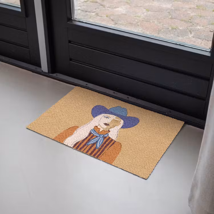 Deurmat - Vrouw - Portret - Abstract - Kleurrijk - Modern — 2