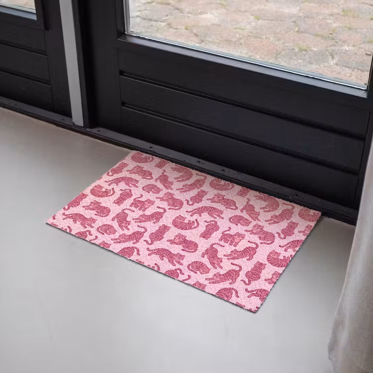 Deurmat - Dieren - Patroon - Roze - Speels - Cartoon — 2