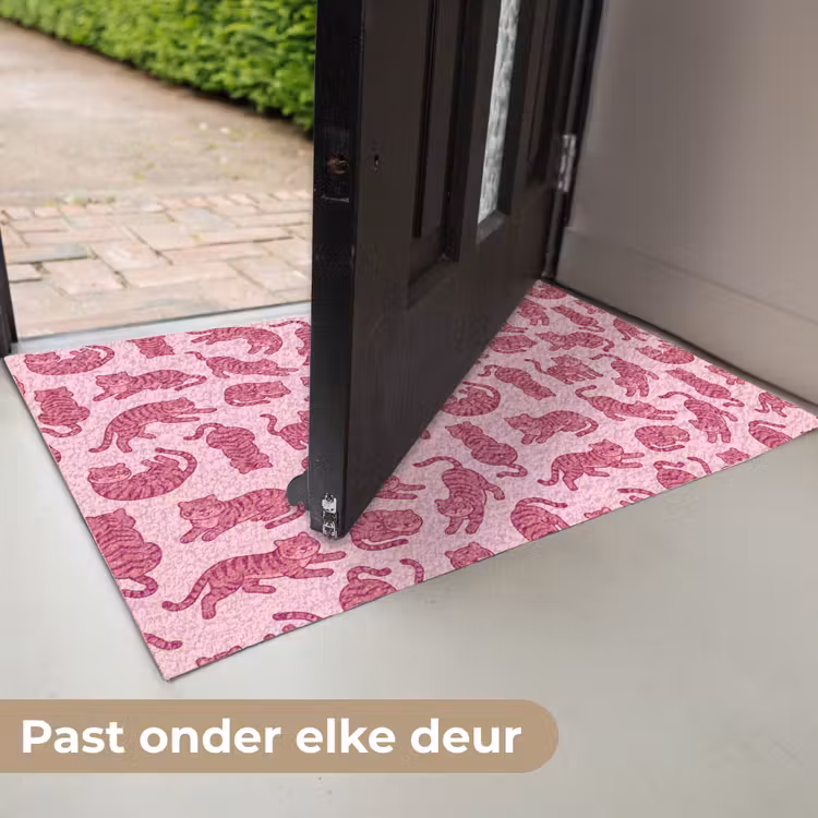 Deurmat - Dieren - Patroon - Roze - Speels - Cartoon — 7