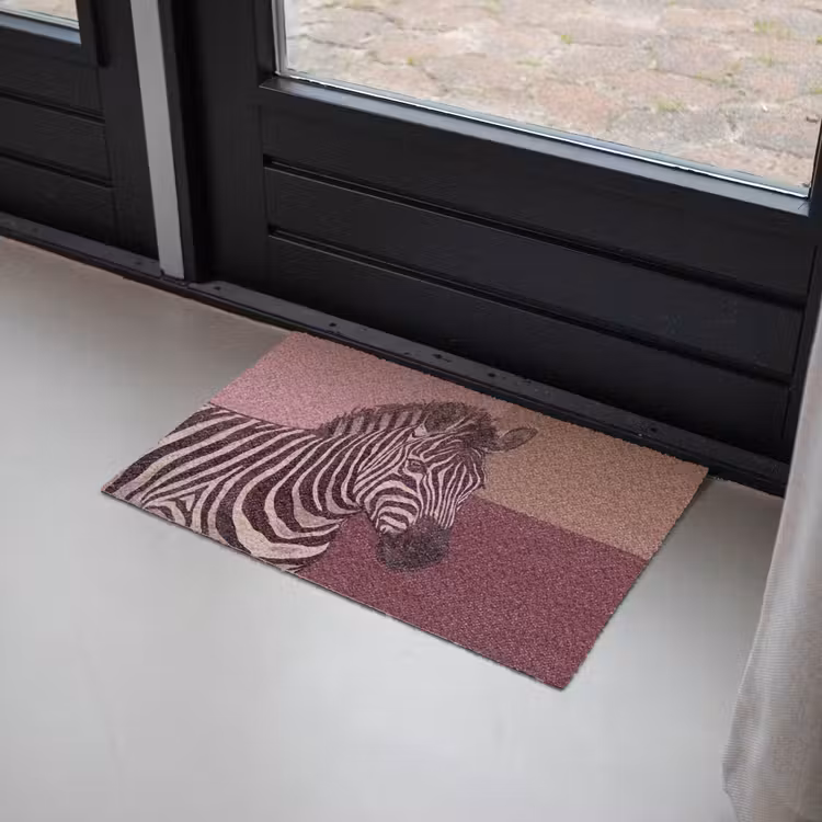 Deurmat - Dieren - Zebrahoofd - Wildlife - Modern - Bruin — 2