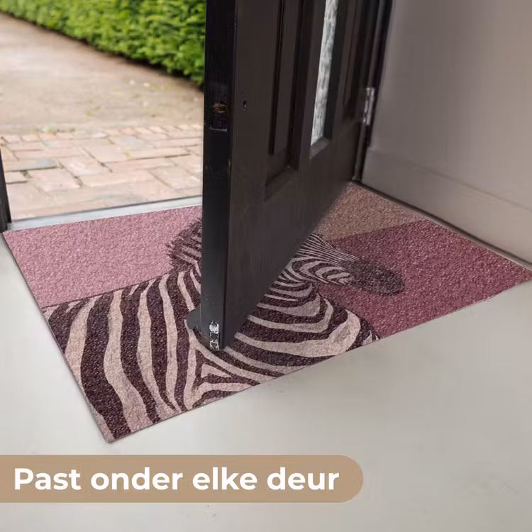 Deurmat - Dieren - Zebrahoofd - Wildlife - Modern - Bruin — 7