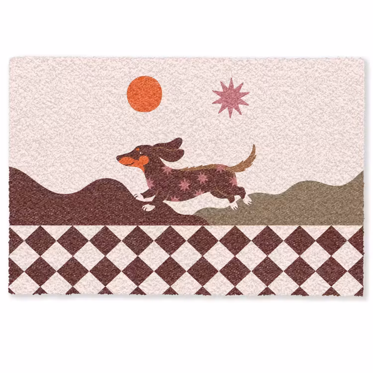 Deurmat - Hond - Abstract - Dieren - Modern - Bruin — 1