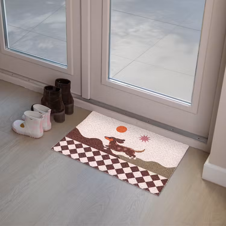 Deurmat - Hond - Abstract - Dieren - Modern - Bruin — 8