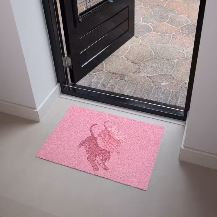 Deurmat - Kat - Springend - Dieren - Roze - Modern — 4