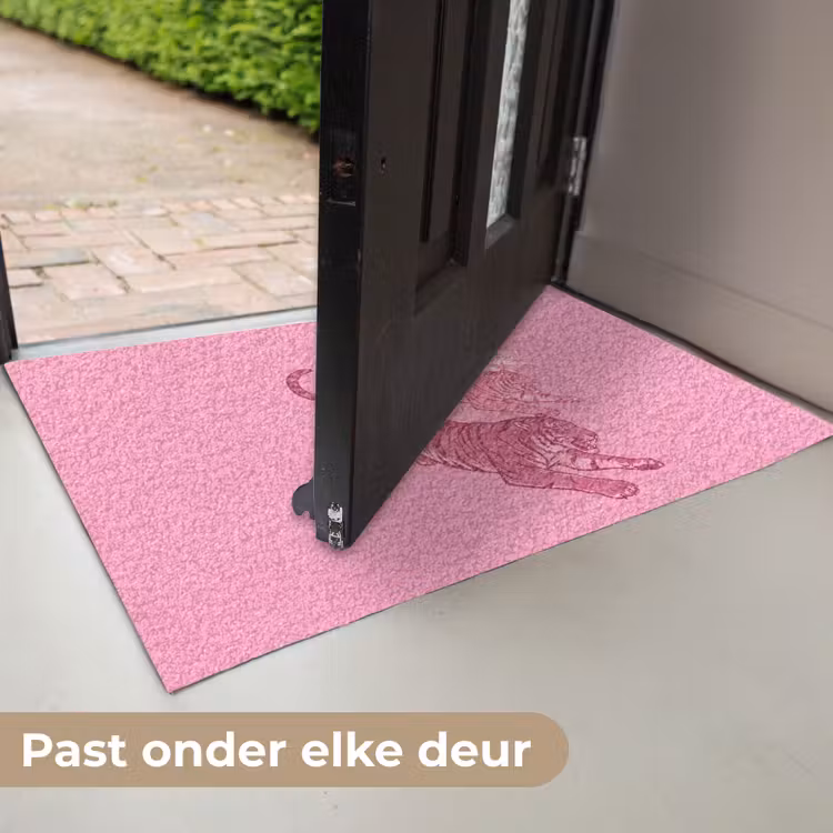Deurmat - Kat - Springend - Dieren - Roze - Modern — 7