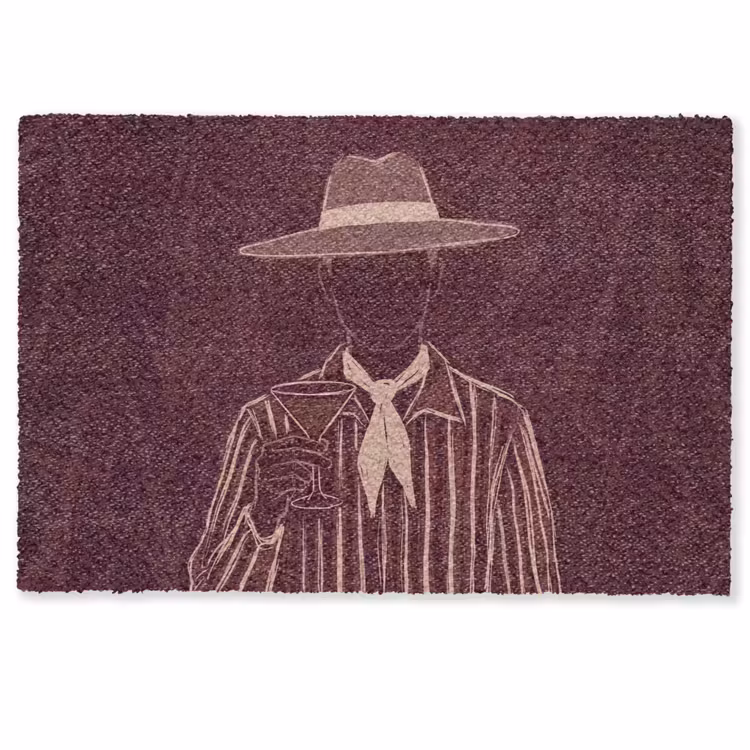 Deurmat - Mens - Hoed - Cocktail - Abstract - Bruin — 1