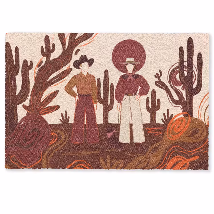 Deurmat - Mensen - Cowboykleding - Westerse stijl - Illustratie - Bruin — 1