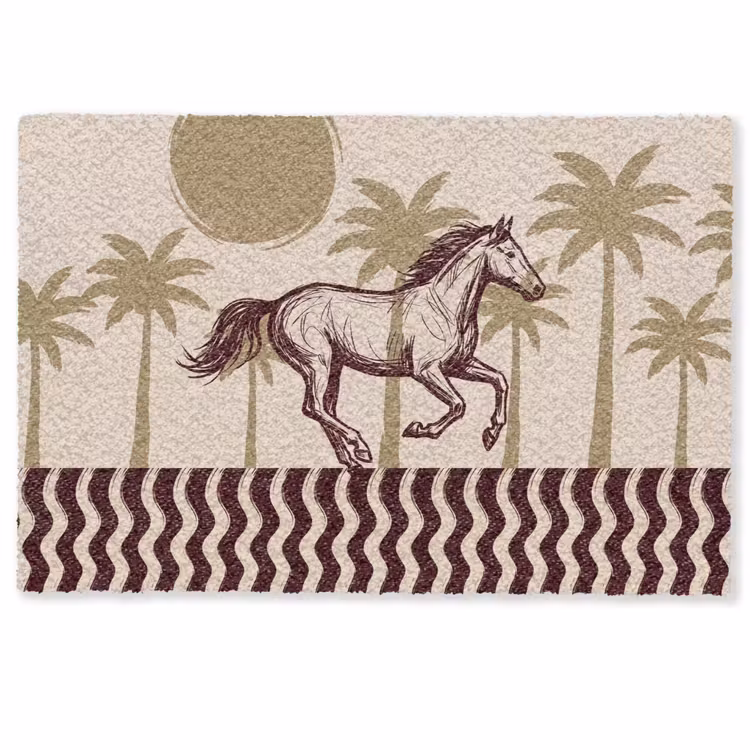 Deurmat - Paard - Galopperend - Woestijn - Illustratie — 1