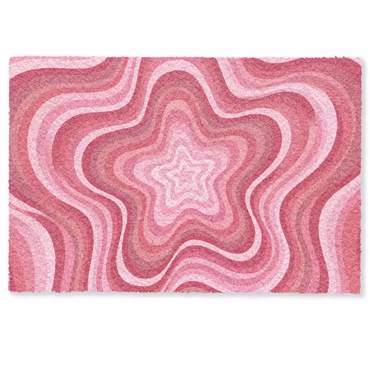 Deurmat - Ster - Golvend - Abstract - Roze — 1