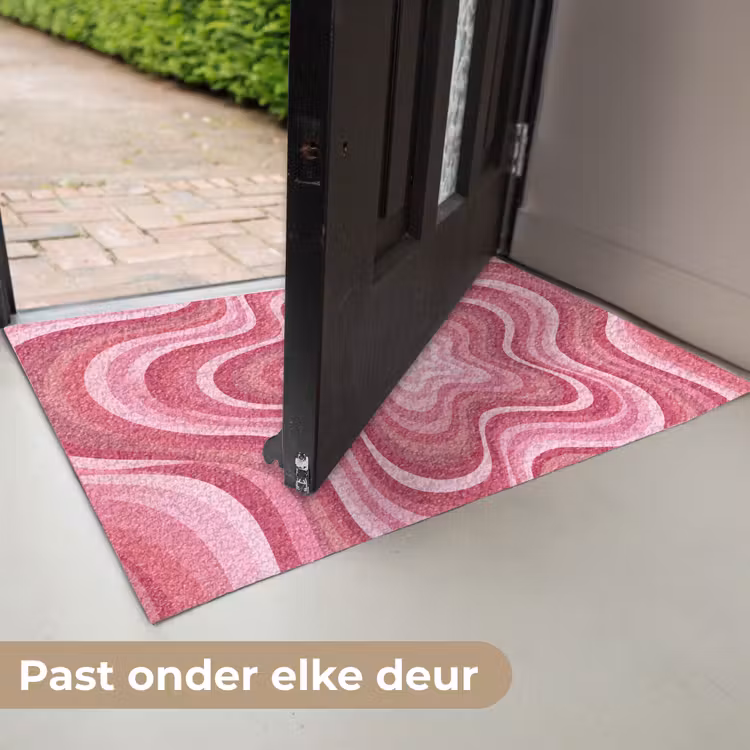 Deurmat - Ster - Golvend - Abstract - Roze — 7