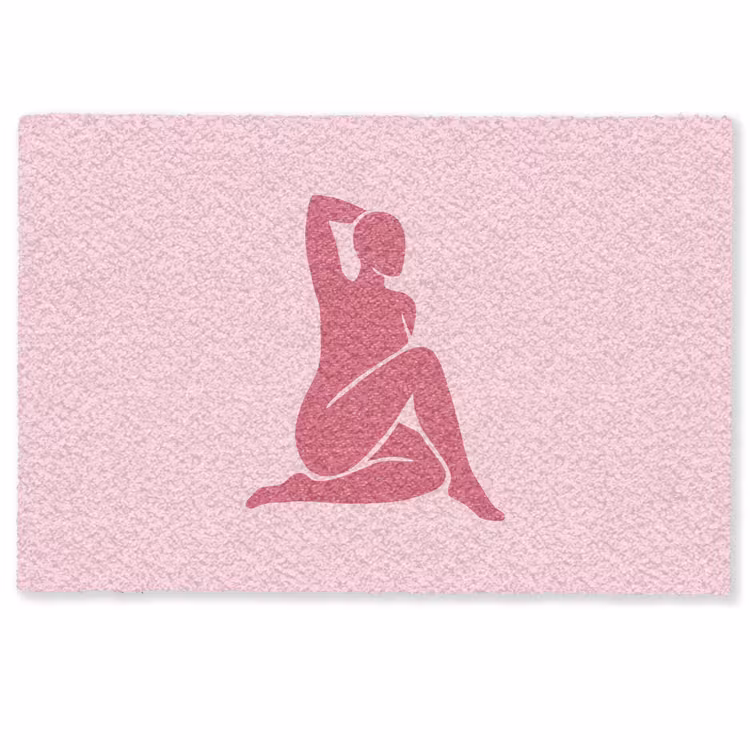 Deurmat - Vrouw - Silhouet - Abstract - Modern - Roze — 1