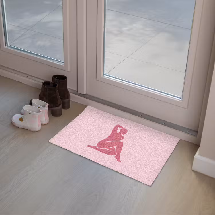 Deurmat - Vrouw - Silhouet - Abstract - Modern - Roze — 8
