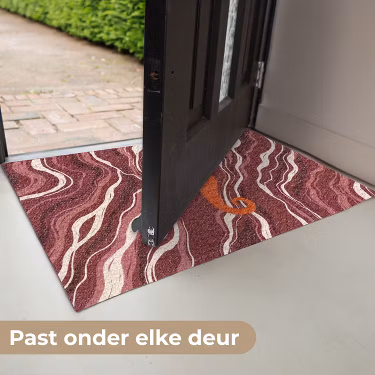 Deurmat - Zeepaardje - Golven - Zeeleven - Abstract - Oranje — 7