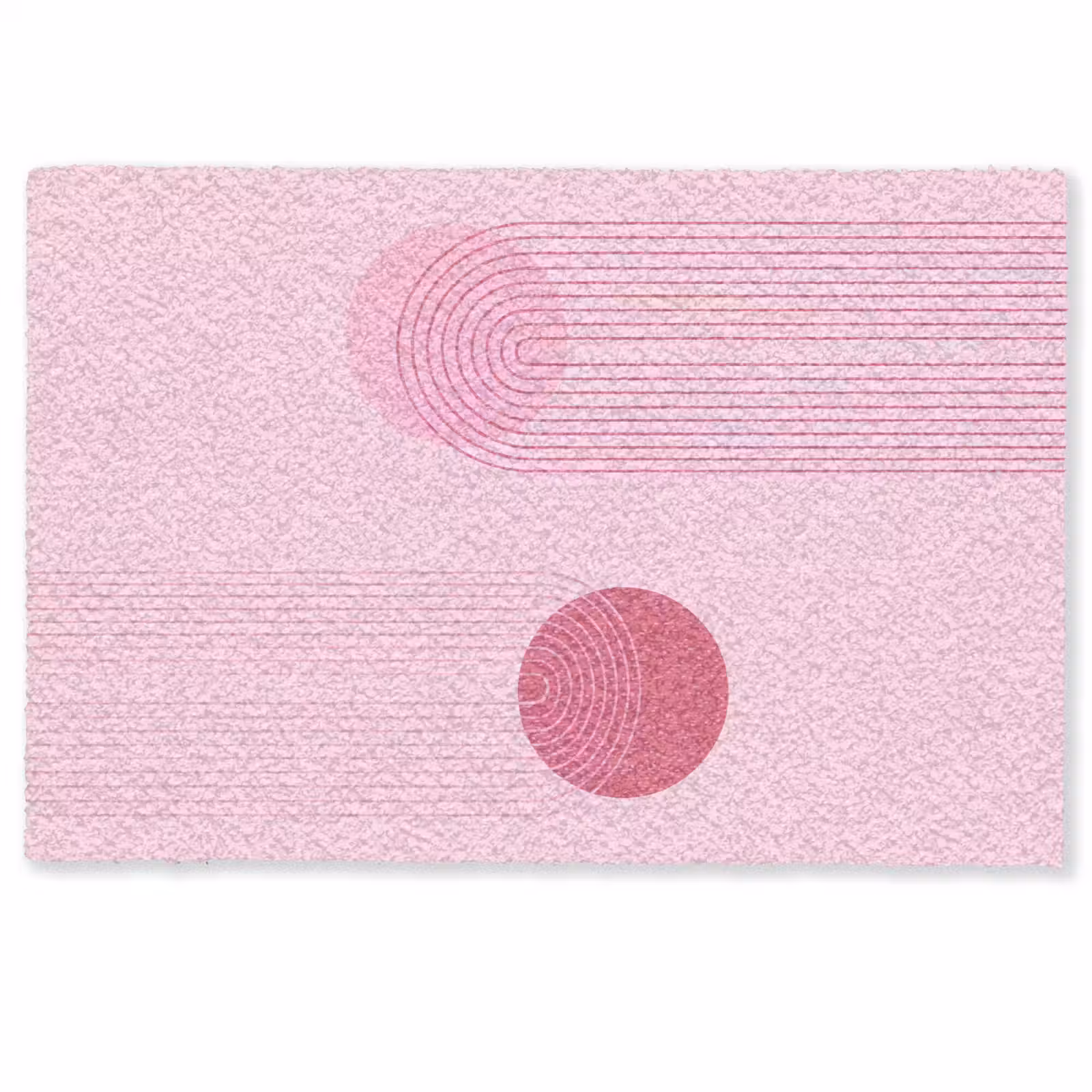 Deurmat - Vormen - Lijnen - Minimalistisch - Roze — 1