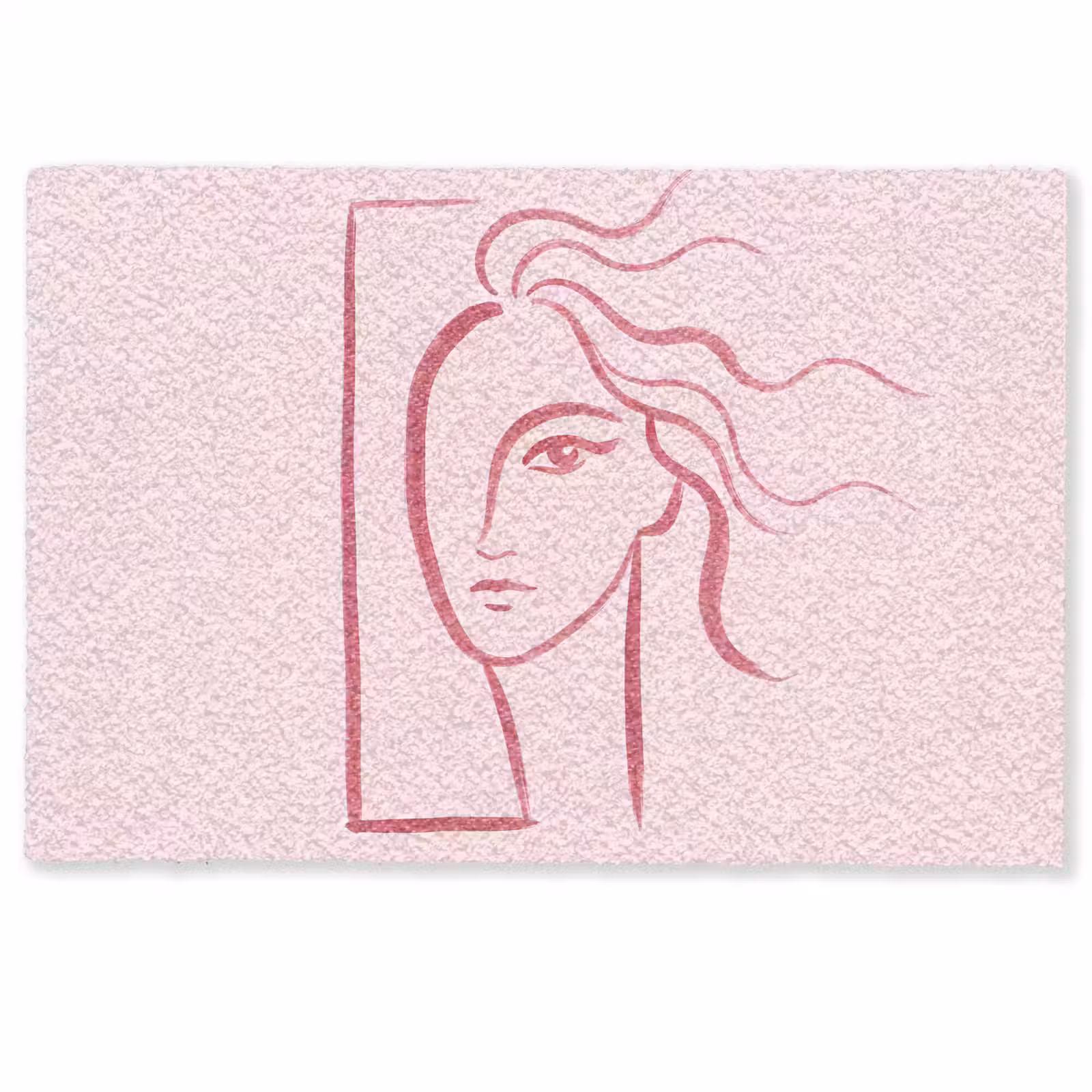 Deurmat - Vrouw - Portret - Abstract - Lijnkunst - Rood — 1