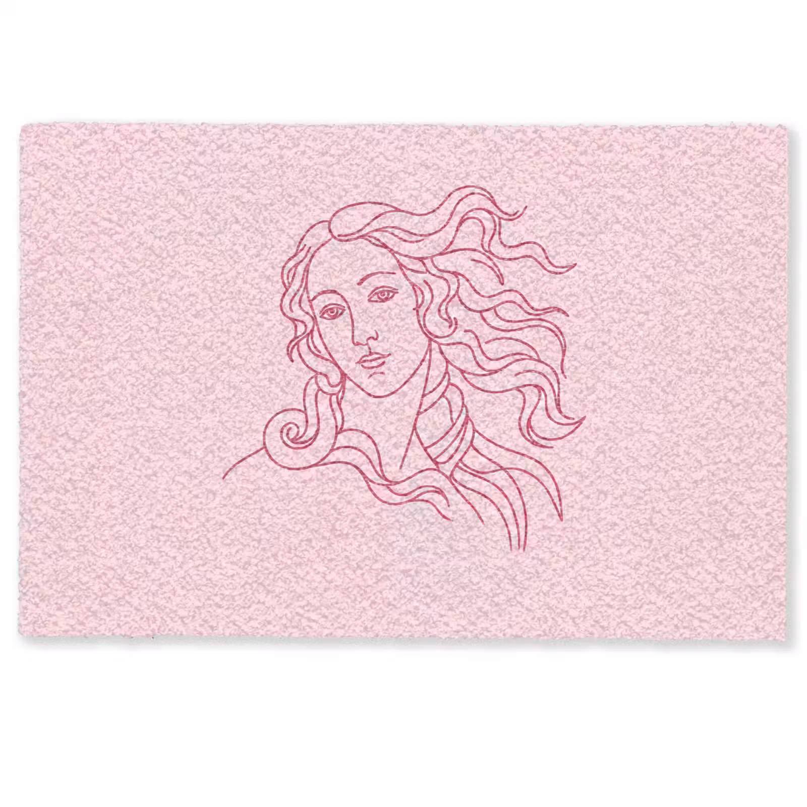 Deurmat - Vrouw - Portret - Klassiek - Line-art - Roze — 1