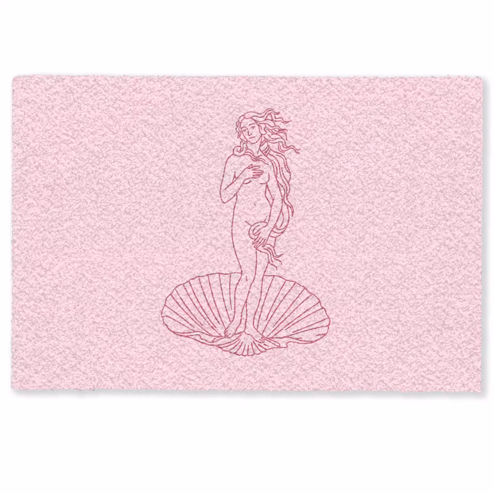 Deurmat - Vrouw - Schelp - Kunst - Lijntekening - Roze — 1