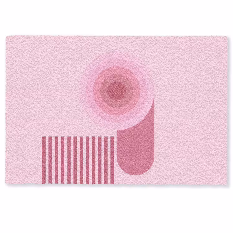 Deurmat - Abstract - Cirkels - Strepen - Modern - Roze — 1
