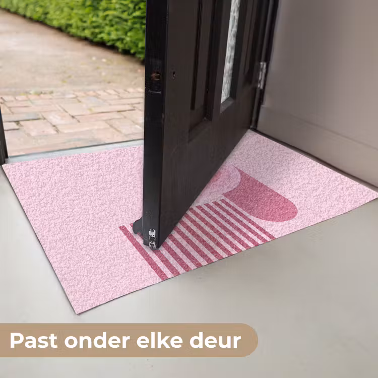 Deurmat - Abstract - Cirkels - Strepen - Modern - Roze — 7