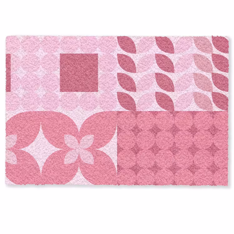 Deurmat - Abstract - Geometrisch - Patroon - Modern - Roze — 1