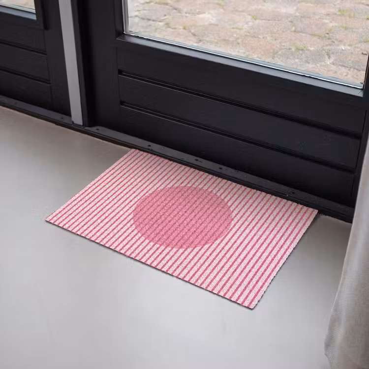 Deurmat - Abstract - Strepen - Ovaal - Roze - Modern — 2