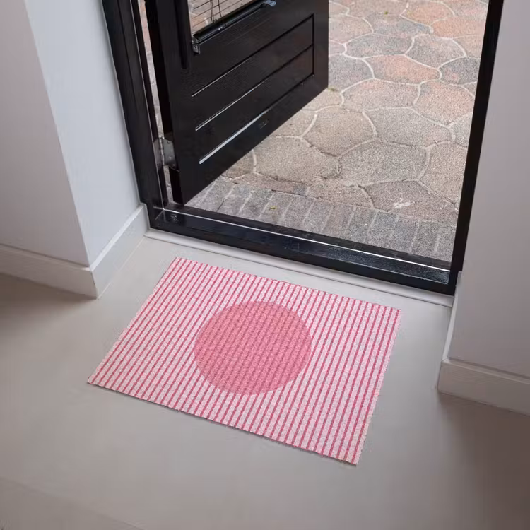 Deurmat - Abstract - Strepen - Ovaal - Roze - Modern — 4