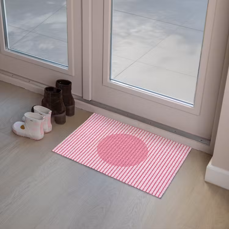 Deurmat - Abstract - Strepen - Ovaal - Roze - Modern — 8