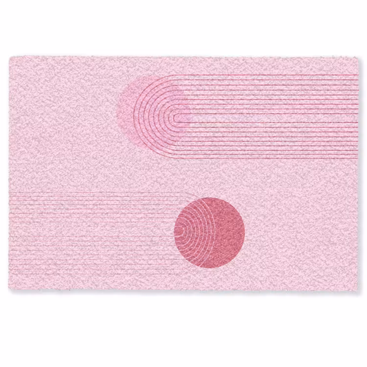Deurmat - Vormen - Lijnen - Minimalistisch - Roze — 1