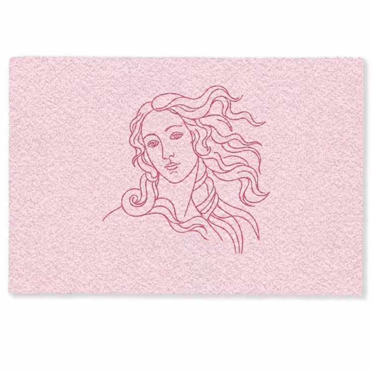 Deurmat - Vrouw - Portret - Klassiek - Line-art - Roze — 1
