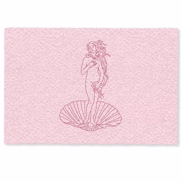 Deurmat - Vrouw - Schelp - Kunst - Lijntekening - Roze — 1