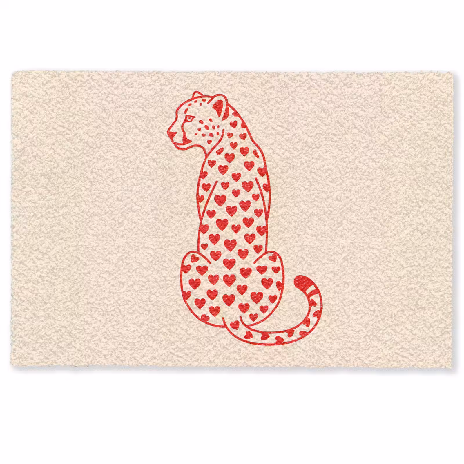 Deurmat - Kat - Harten - Dieren - Modern - Rood — 1