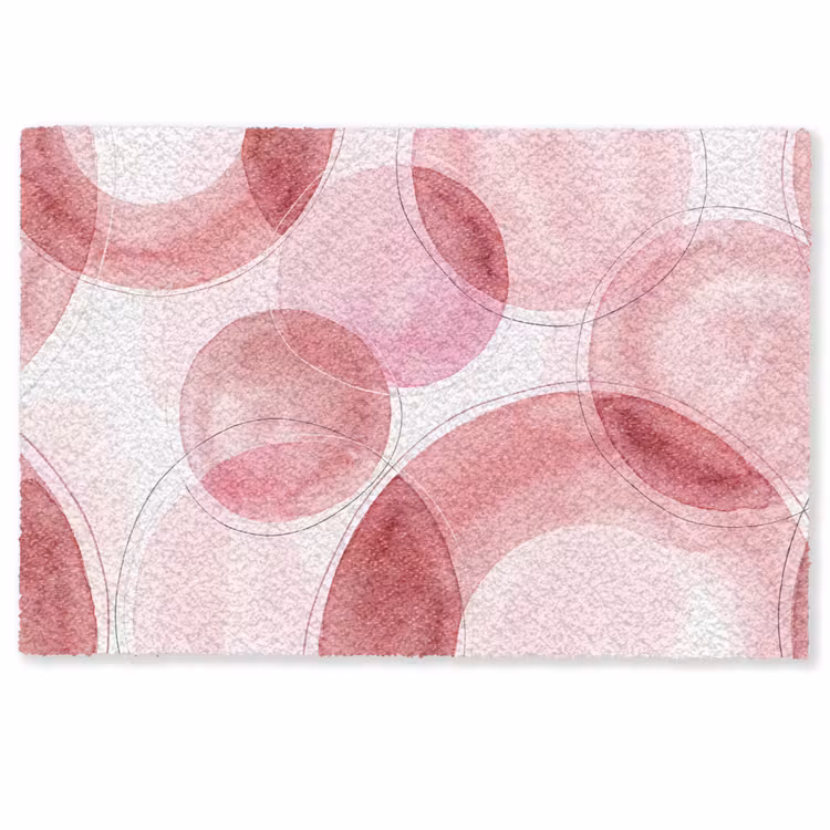 Deurmat - Abstract - Cirkels - Modern - Roze - Kunst — 1