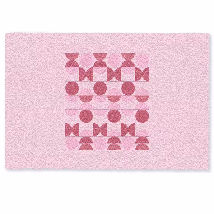 Deurmat - Abstract - Geometrisch - Cirkels - Roze - Modern — 1