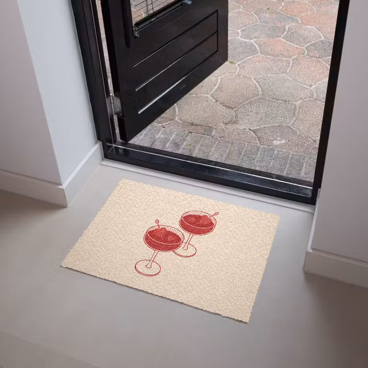 Deurmat - Cocktail - Hartjes - Liefde - Illustratie - Rood — 4