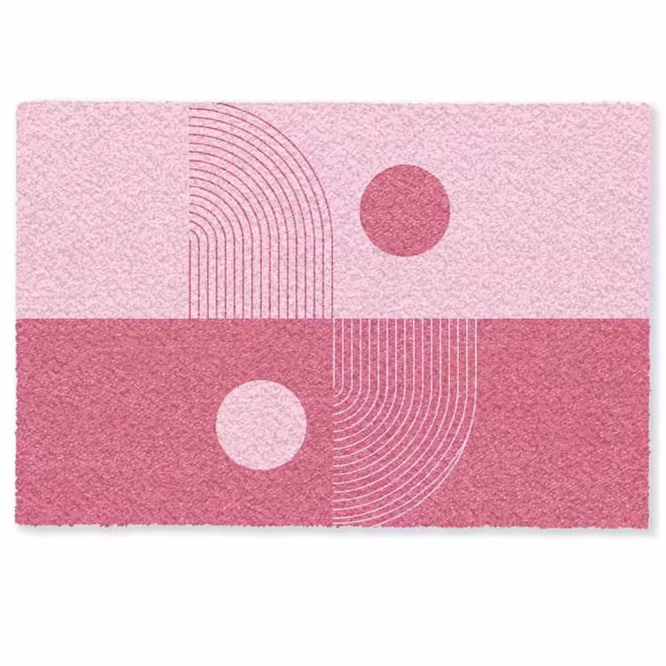 Deurmat - Geometrie - Patroon - Abstract - Roze - Modern — 1