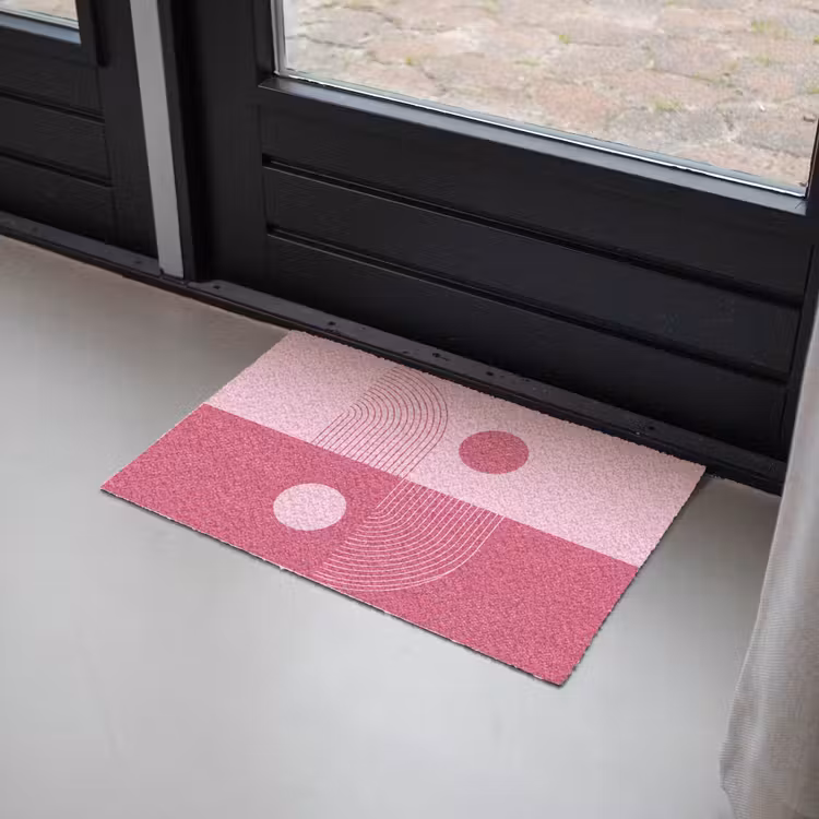 Deurmat - Geometrie - Patroon - Abstract - Roze - Modern — 2