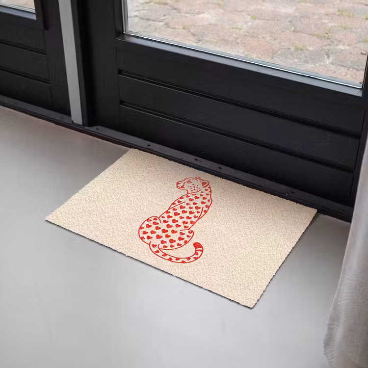Deurmat - Kat - Harten - Dieren - Modern - Rood — 2